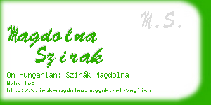 magdolna szirak business card